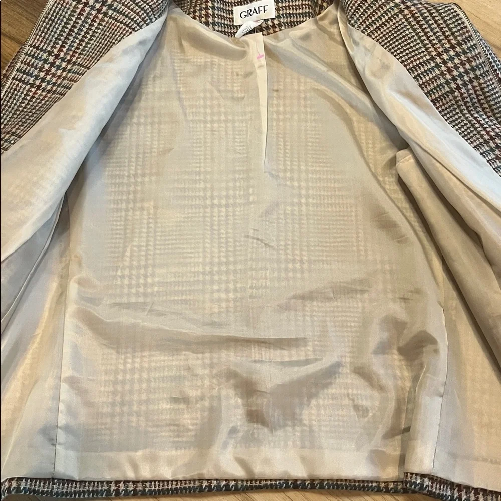 Gray 100% wool Checkered Blazer by Graff